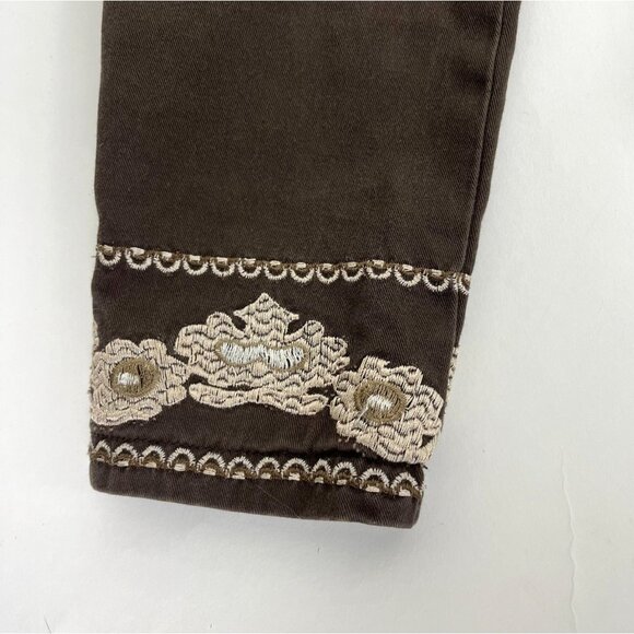 Love Stitch Embroidered Fitted Jacket Blazer Brown Women's Sz. M - Picture 4 of 14